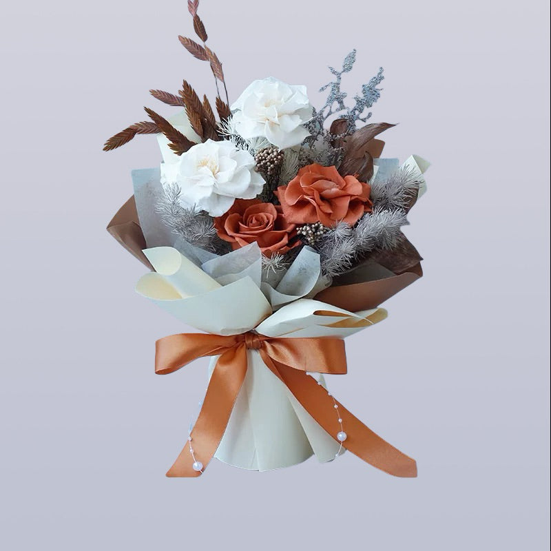 SG local Valentine's Day gift dried flower bouquet high-end finished product for girls rose preserved flower bouquet