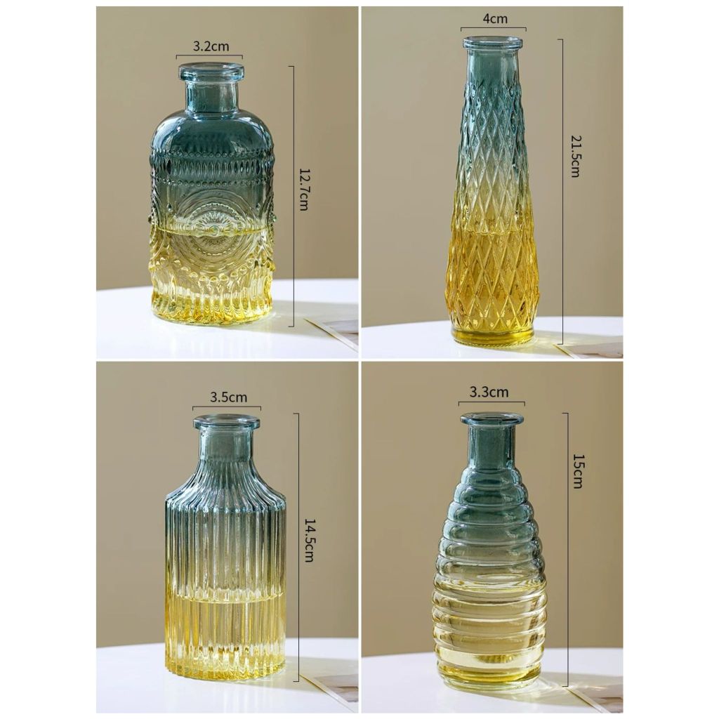 Reed diffuser Minimalist Clear Small Vintage Modern Hydroponic Tabletop Transparent Glass Fiower Vase
