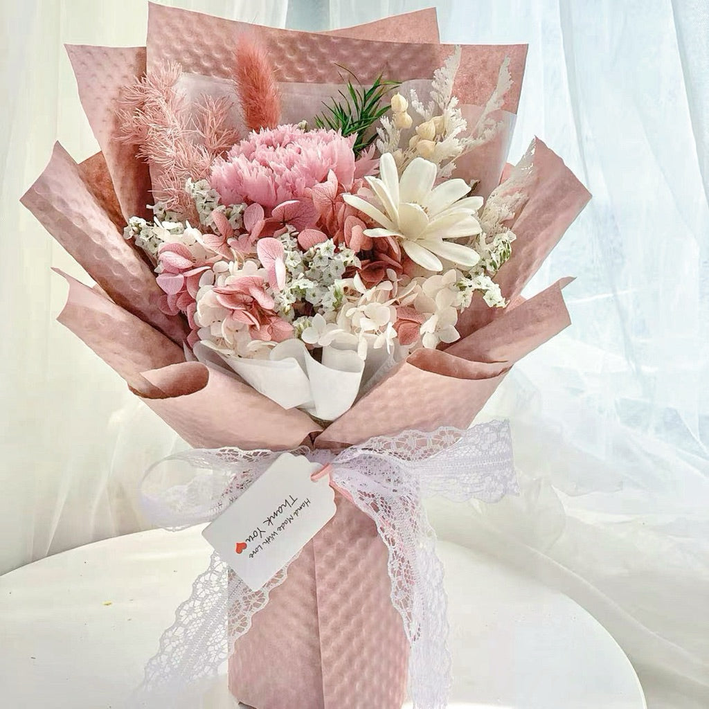 FREE DELIVERY Flower Bouquet Mother's Day Gift Preserved Pink Carnation Flower Gift Premium
