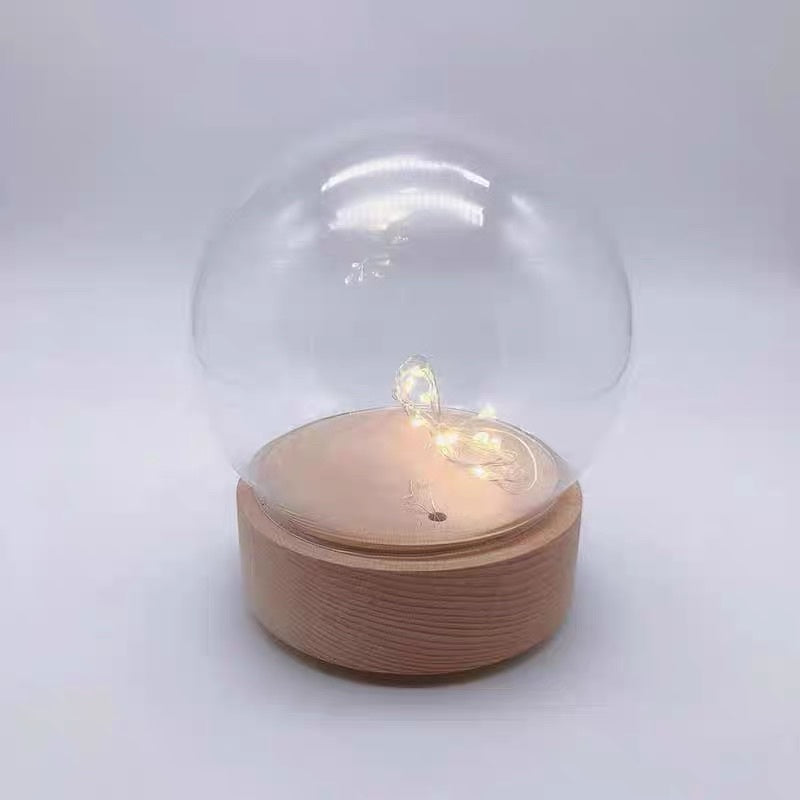 🇸🇬[SG Stock] [Dream Garden]Preserved Flower Dome Glass with Music LED Wooden Base High Quality Rotating Music Box