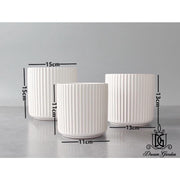 European Style White color Vase with Pavilion pattern 2 | DreamGarden SG