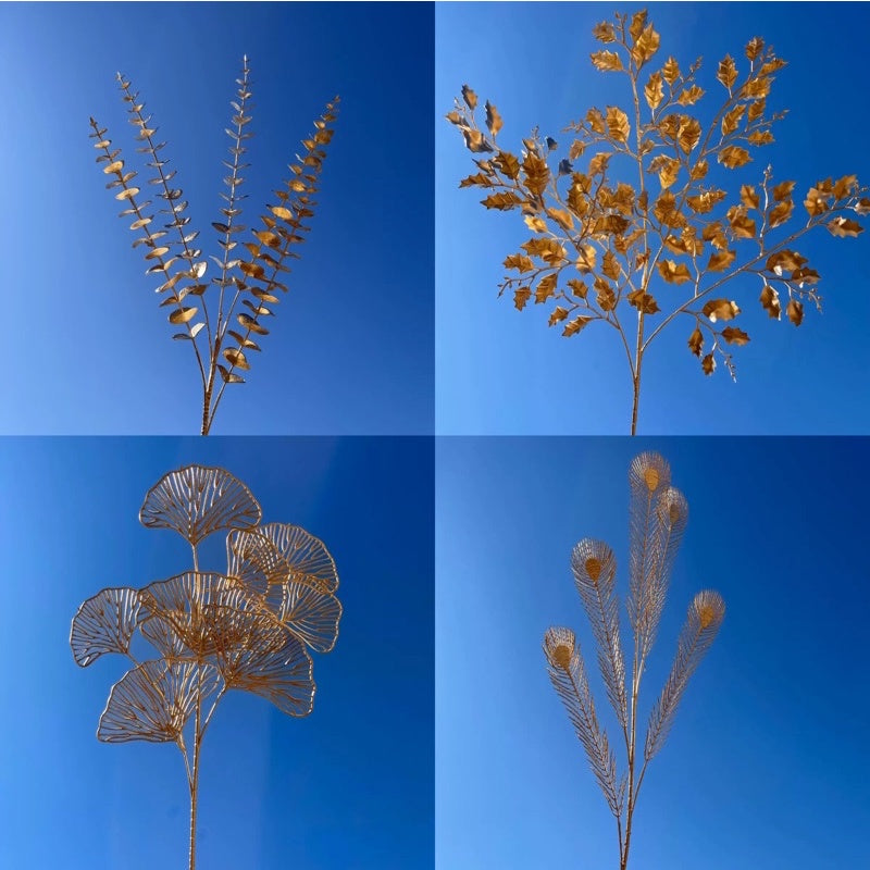 🇸🇬[SG Stock]Preserved Flowers Dried Flowers Gold Leaves Gold Plastic Flower Artificial Flower Red Fruits Singapore Local