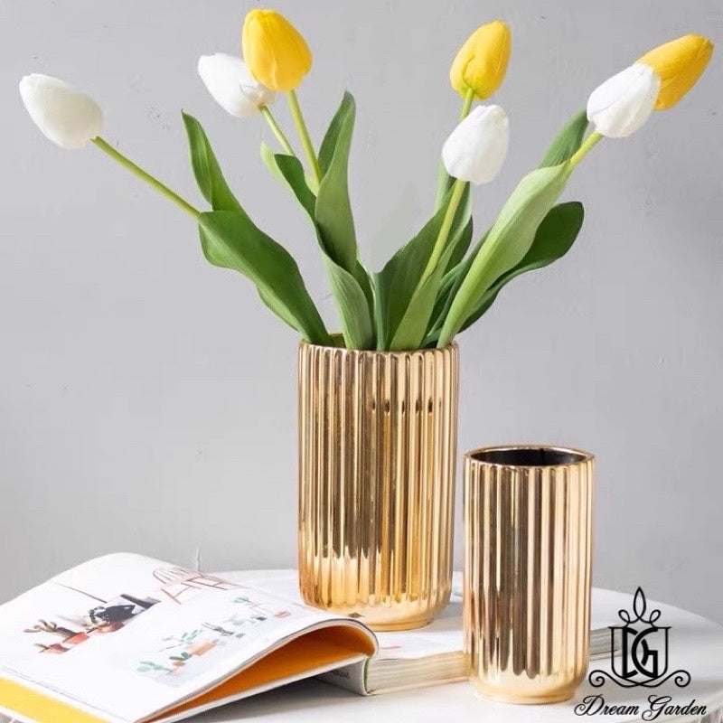 🇸🇬[SG Stock]Vase Nordic style Roman Column Color Mist Textured Dried Flower Vase | Preserved Flower Arrangement Ceramic