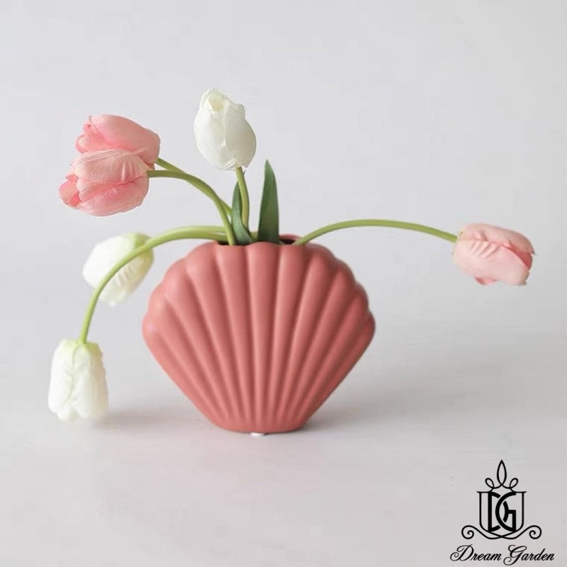 🇸🇬[SG Stock]SG Local European Style Morandi  Shell Vase Suitable For home decoration | Preserved Flowers | Dried flowers