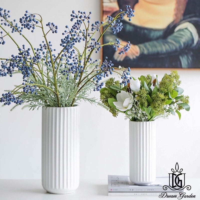 🇸🇬[SG Stock]Vase Nordic style Roman Column Color Mist Textured Dried Flower Vase | Preserved Flower Arrangement Ceramic