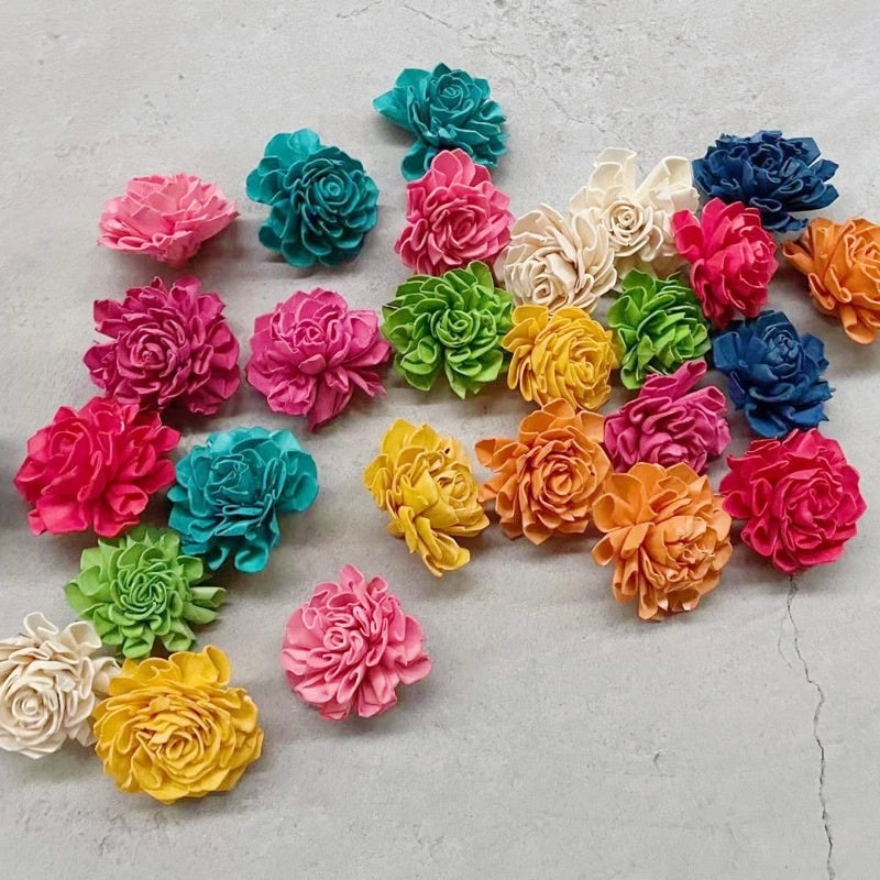 🇸🇬[SG Stock]Preserved Flowers Dried Flowers Colored Sola Flowers Wood Flower Handmade Flower Chrysanthemum Lotus Peony