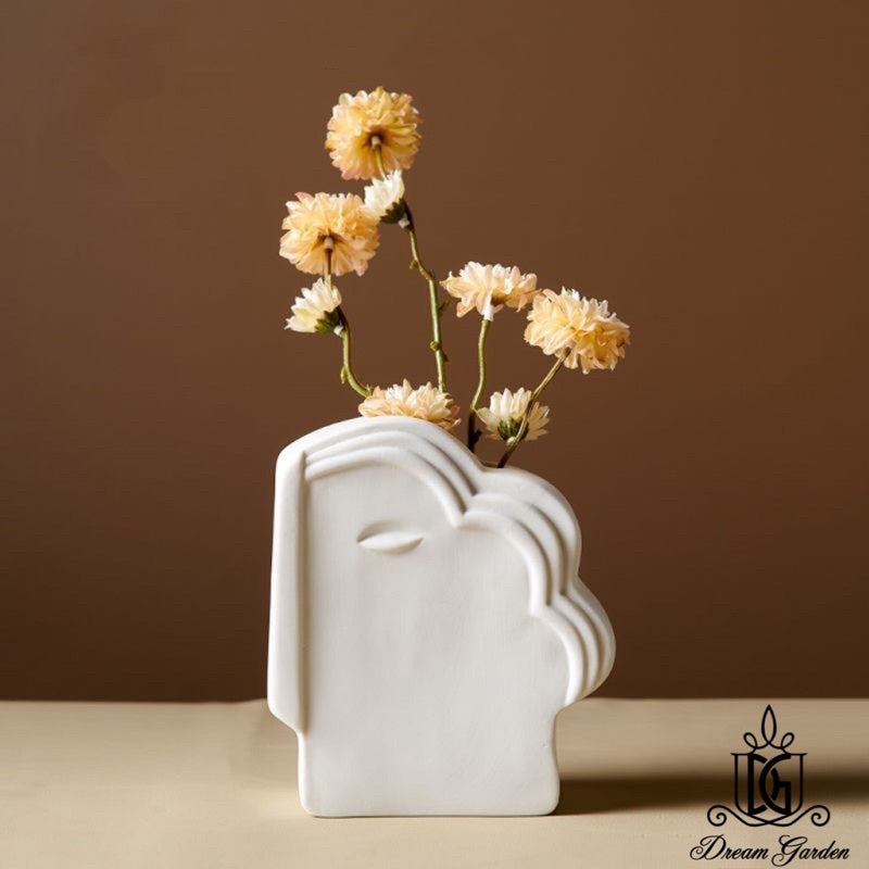 🇸🇬[SG Stock]🇸🇬Nordic Instagram Style Modern Ceramic Vase With Creative Human Face | Home Decorations | Preserved Flowers