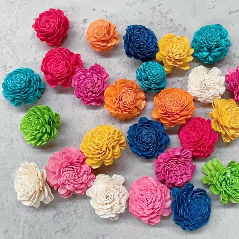 🇸🇬[SG Stock]Preserved Flowers Dried Flowers Colored Sola Flowers Wood Flower Handmade Flower Chrysanthemum Lotus Peony