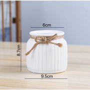 White Vase preserved & dried flower vase Striped Ceramic | DreamGarden SG