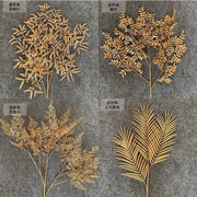 Preserved Flowers Gold Leaves Gold Plastic Flower | DreamGarden SG