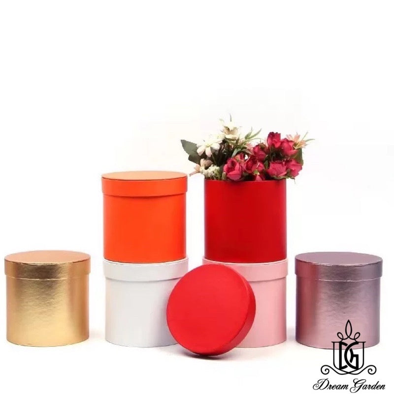 🇸🇬[SG Stock][Dream Garden] Round Flower Paper Boxes Lid Hug Florist Box Gift Box Home Decoration/DIY/Wedding