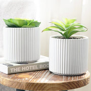 European Style White color Vase with Pavilion pattern 2 | DreamGarden SG