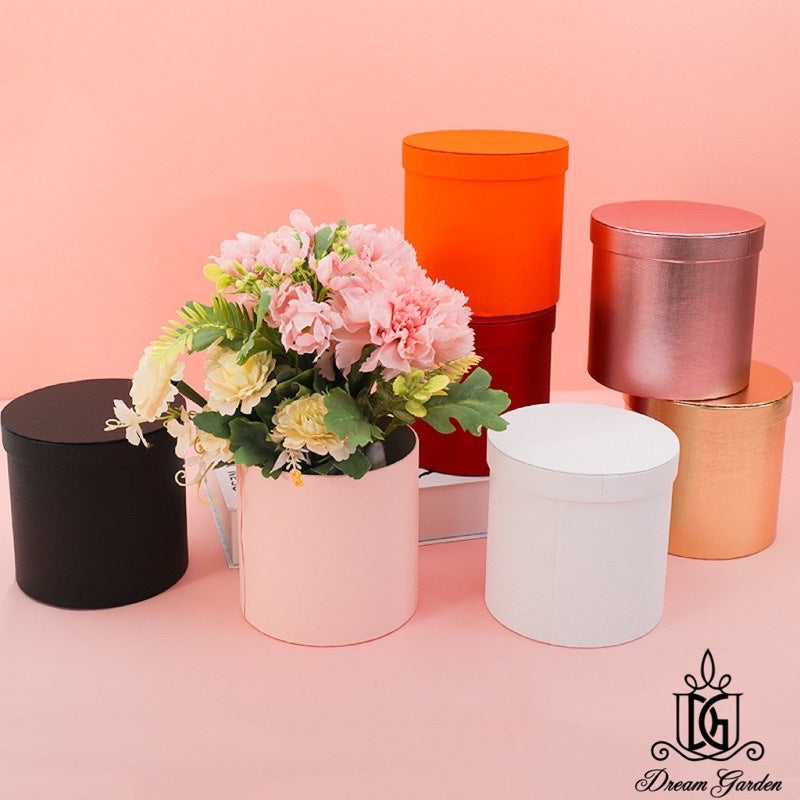 🇸🇬[SG Stock][Dream Garden] Round Flower Paper Boxes Lid Hug Florist Box Gift Box Home Decoration/DIY/Wedding