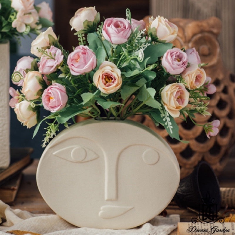 🇸🇬[SG Stock]🇸🇬Nordic Instagram Style Modern Ceramic Vase With Creative Human Face | Home Decorations | Preserved Flowers