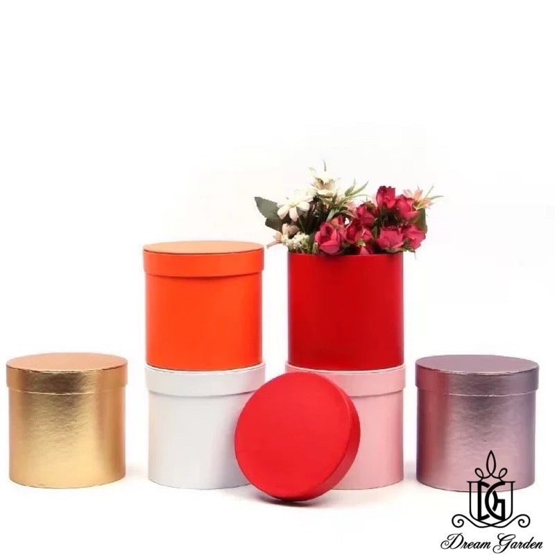🇸🇬[SG Stock][Dream Garden] Round Flower Paper Boxes Lid Hug Florist Box Gift Box Home Decoration/DIY/Wedding
