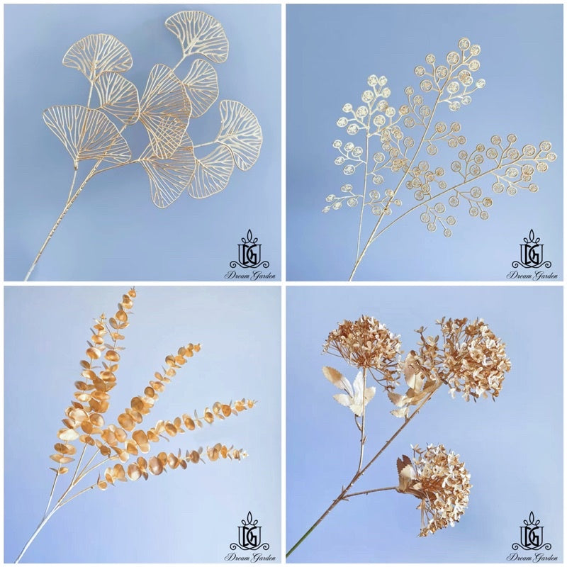 🇸🇬[SG Stock] Plastic flowers Dried Flowers CNY Gold Leaves &Plastic Flower Artificial Flower Red Fruits Singapore Local
