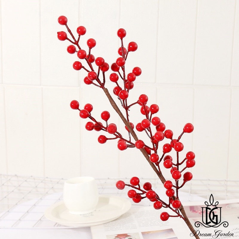 🇸🇬[SG Stock] Plastic flowers Dried Flowers CNY Gold Leaves &Plastic Flower Artificial Flower Red Fruits Singapore Local