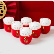 CNY flower accessories attract fortune cat Cai Shen | DreamGarden SG