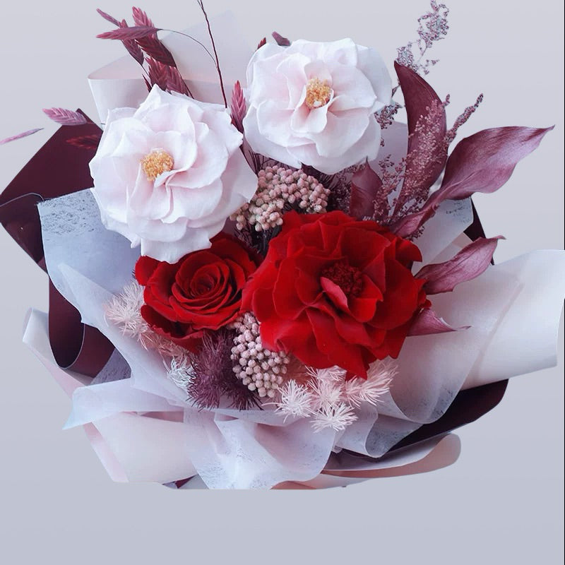 SG local Valentine's Day gift dried flower bouquet high-end finished product for girls rose preserved flower bouquet