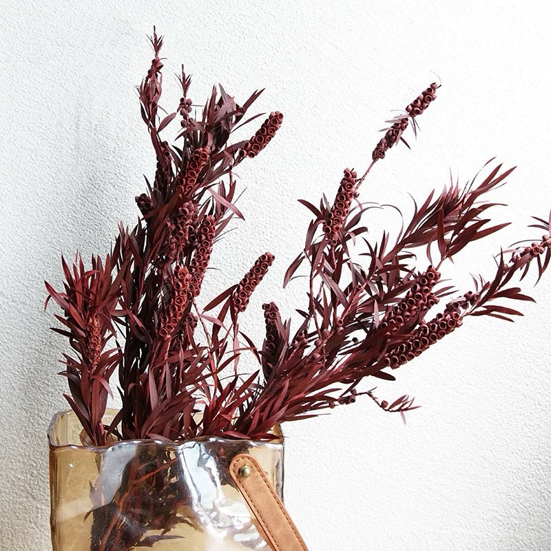Preserved flower plant Buddha beads dried flower bouquet branches green leaves home flower arrangement decoration
