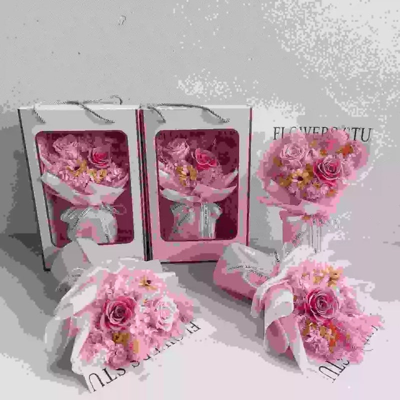 SG local Valentine's Day gift dried flower bouquet high-end finished product for girls rose preserved flower bouquet