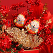 CNY flower accessories attract fortune cat Cai Shen | DreamGarden SG