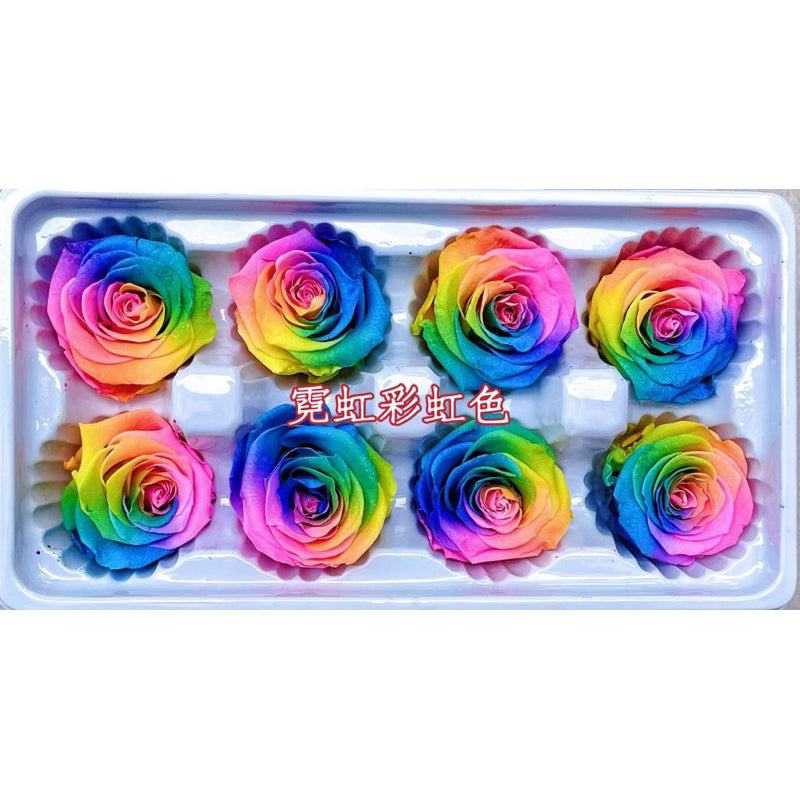 🇸🇬[SG Stock]🇸🇬SG Local Largest Wholesaler Grade A Rainbow Color Preserved Roses Suitable For Decoration/Wedding/DIY/Dome