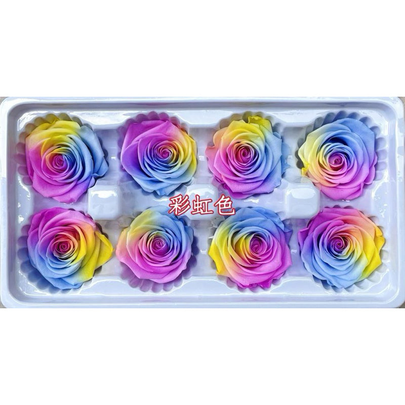🇸🇬[SG Stock]🇸🇬SG Local Largest Wholesaler Grade A Rainbow Color Preserved Roses Suitable For Decoration/Wedding/DIY/Dome