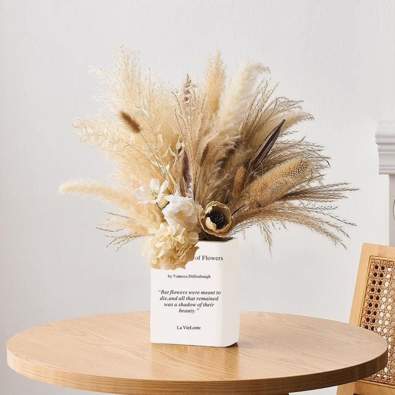 🇸🇬[SG Stock]Popular ceramic book flower vase, Nordic book flower shelf decoration, flower Pot arrangement