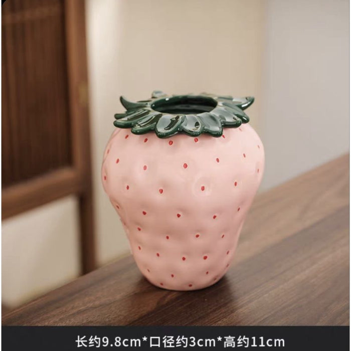 Strawberry Ceramic Vase Flower Pot Living Decoration | DreamGarden SG