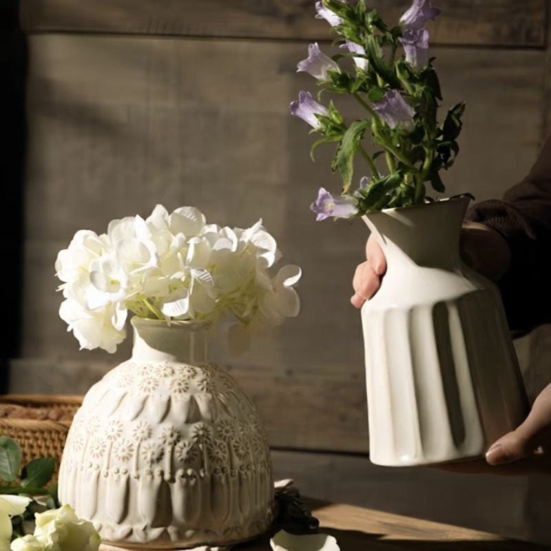 🇸🇬[SG Stock]Ins style water ceramic flower vase simple creative dried flowers home decoration pieces