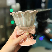Bow knot pearlescent flower vase, flowerpot, ice cream cup | DreamGarden SG