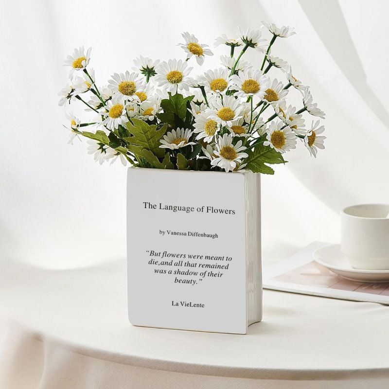 🇸🇬[SG Stock]Popular ceramic book flower vase, Nordic book flower shelf decoration, flower Pot arrangement