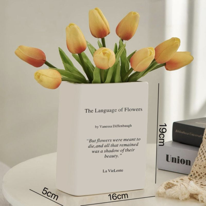 🇸🇬[SG Stock]Popular ceramic book flower vase, Nordic book flower shelf decoration, flower Pot arrangement