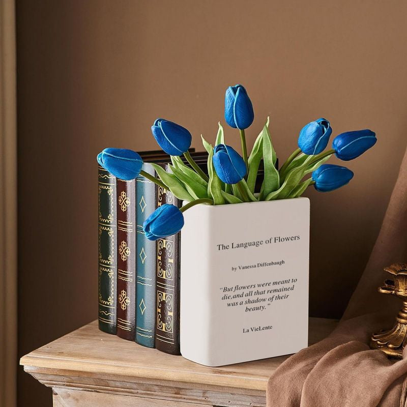 🇸🇬[SG Stock]Popular ceramic book flower vase, Nordic book flower shelf decoration, flower Pot arrangement