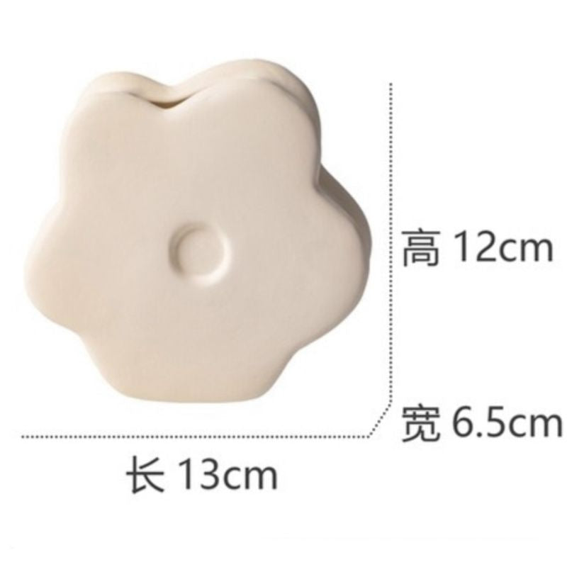 🇸🇬[SG Stock]Lovely flower matte ceramic flower vase decorating living room flower arrangement and decorative bouquet