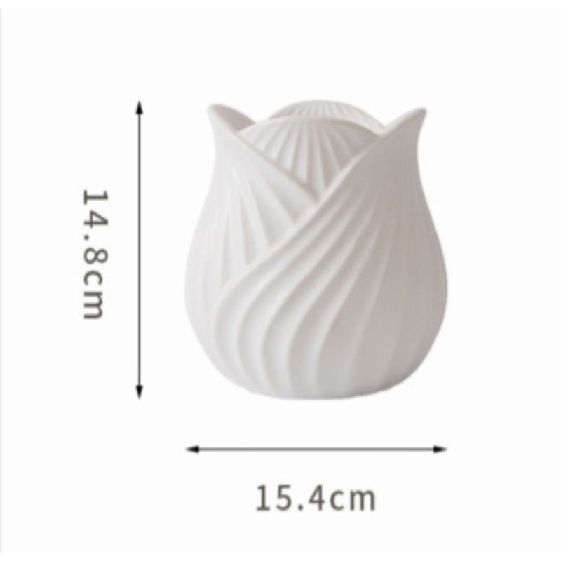 [SG Stock] Tulip ceramic flower  vase nordic simple flower pot living room flower arrangement creative home decoration