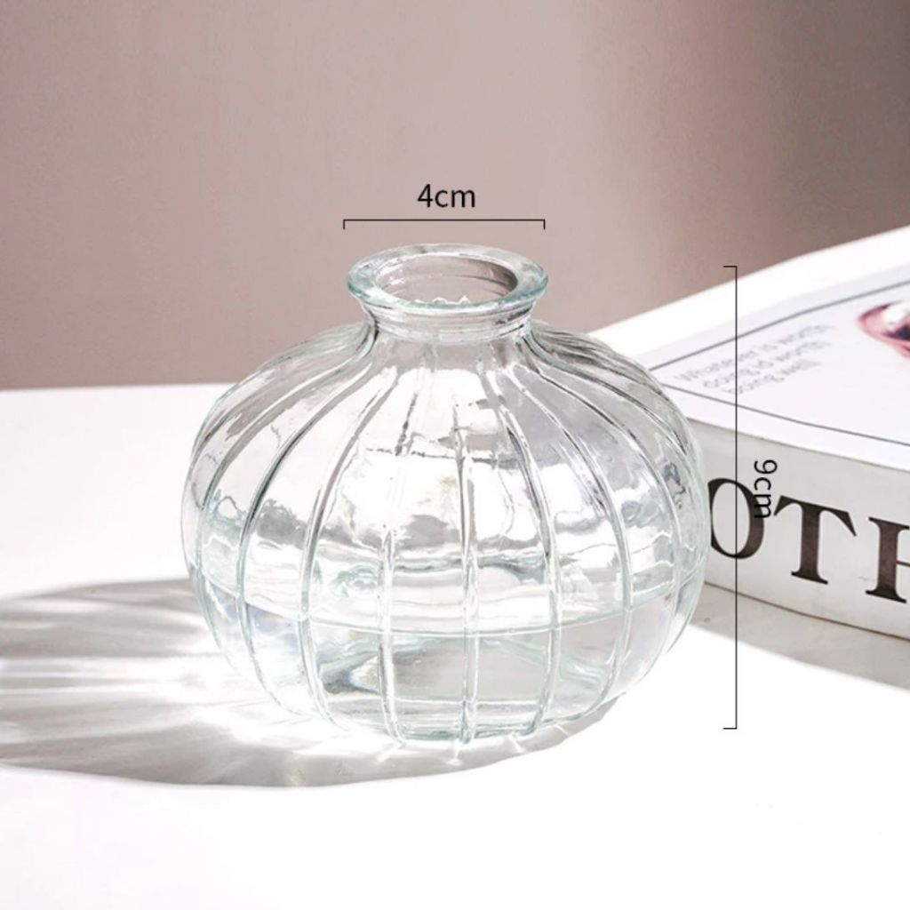 Minimalist Clear Small Vintage Modern Hydroponic Tabletop Reed diffuser Transparent Glass Fiower Vase