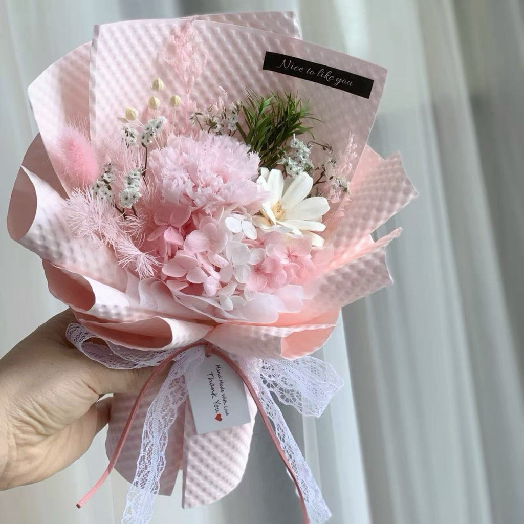 FREE DELIVERY Flower Bouquet Mother's Day Gift Preserved Pink Carnation Flower Gift Premium