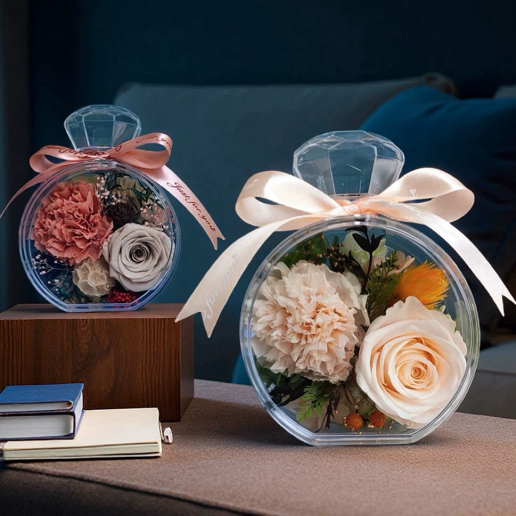 [SG Stock]Acrylic Box, Perfume Box, Acrylic Flower Container Creative Souvenir Flower Box, Gift Box, Floral Display Box