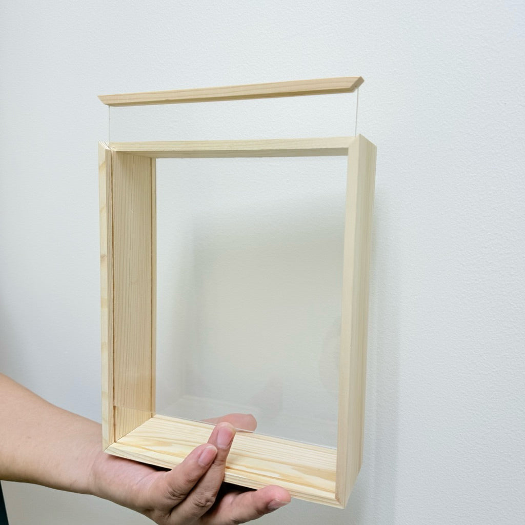 [SG stock ]Wooden photo frames decorated with dried flowers, preserved flower frame, handmade paintings, epoxy paintings