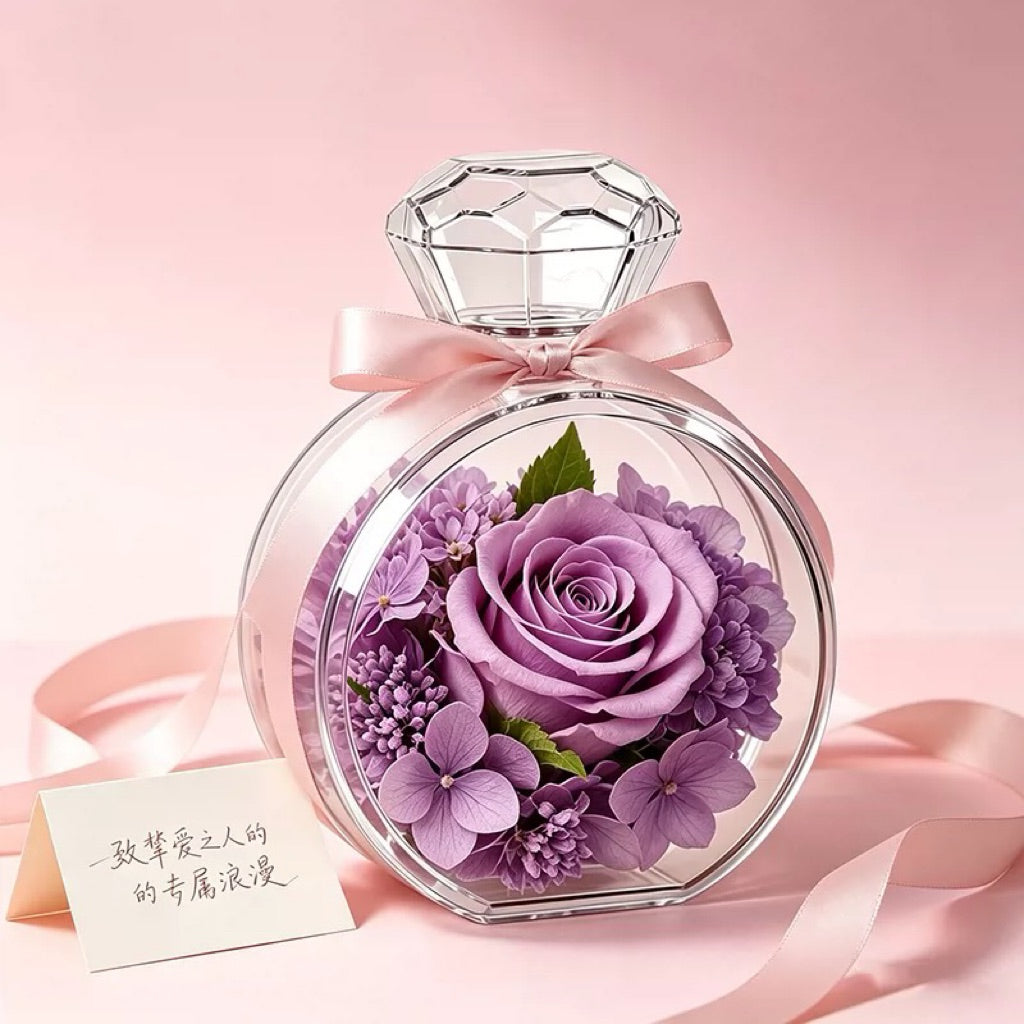 [SG Stock]Acrylic Box, Perfume Box, Acrylic Flower Container Creative Souvenir Flower Box, Gift Box, Floral Display Box