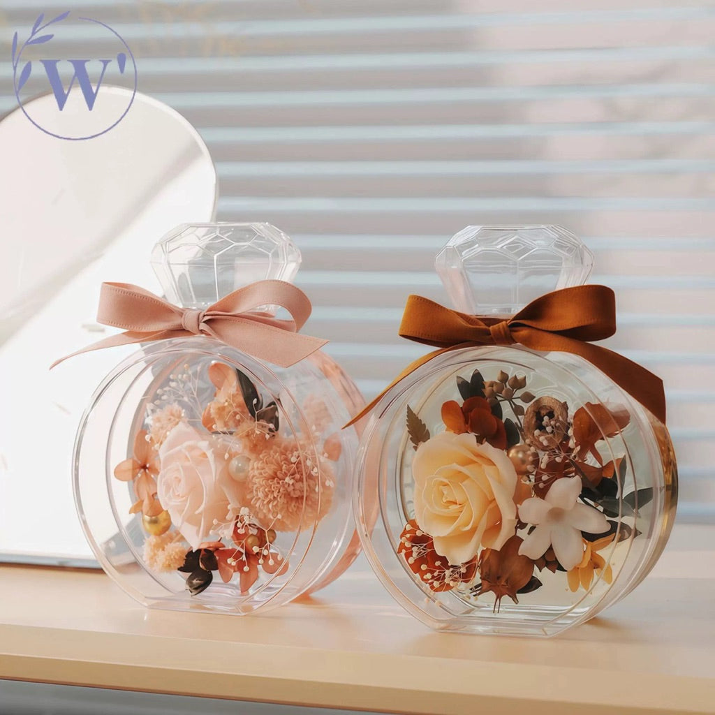[SG Stock]Acrylic Box, Perfume Box, Acrylic Flower Container Creative Souvenir Flower Box, Gift Box, Floral Display Box